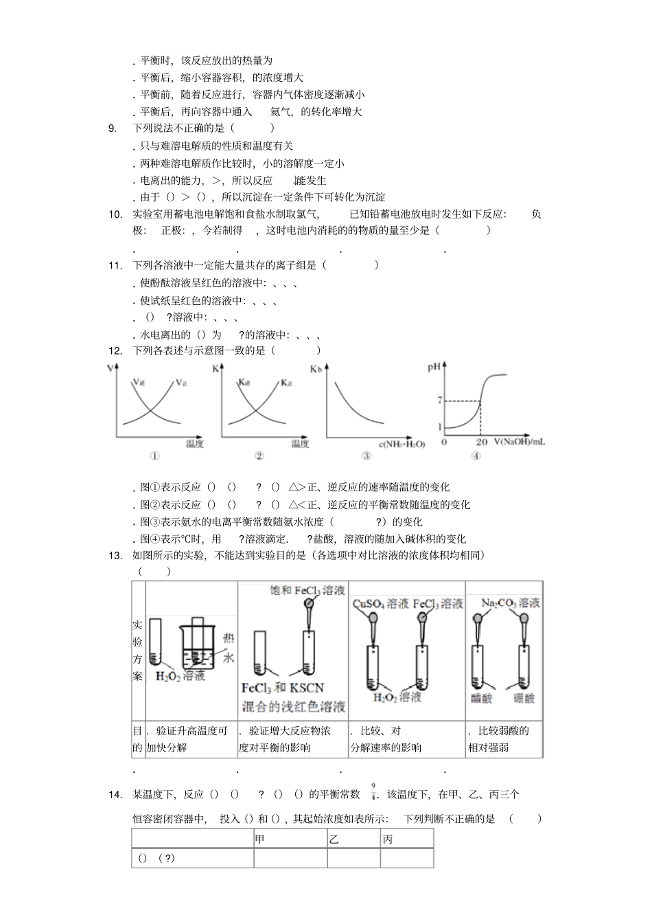 2019年寒假作业之化学反应原理练习一_第2页