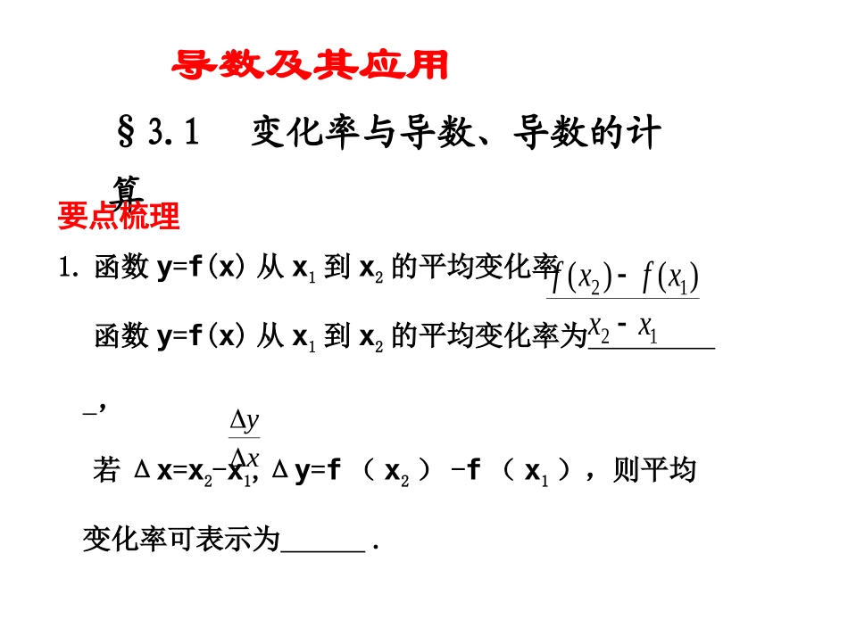 高中数学-导数复习课件_第1页