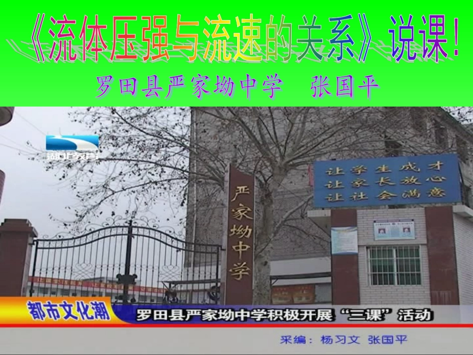 《流体压强与流速的关系》说课课件_第1页