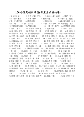 个常见错别字