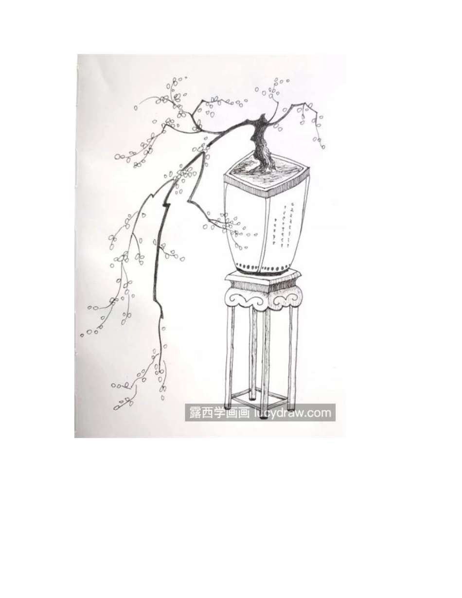 盆景钢笔画作品欣赏，如何画出让人心动的作品_钢笔画作品1_第2页