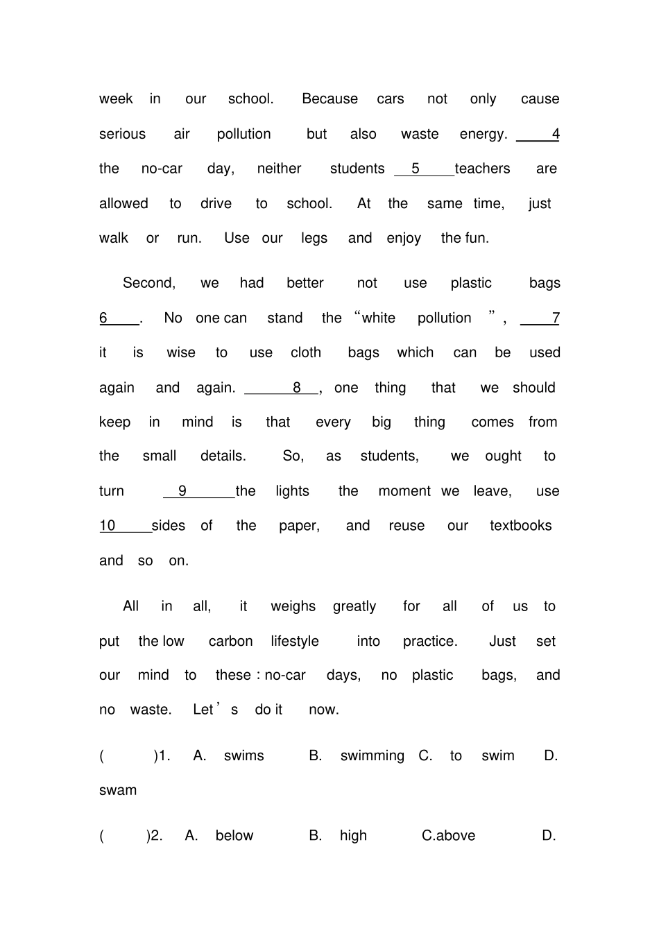 2019年广西初三英语上仁爱版U2topic1综合检测版无答案_第3页