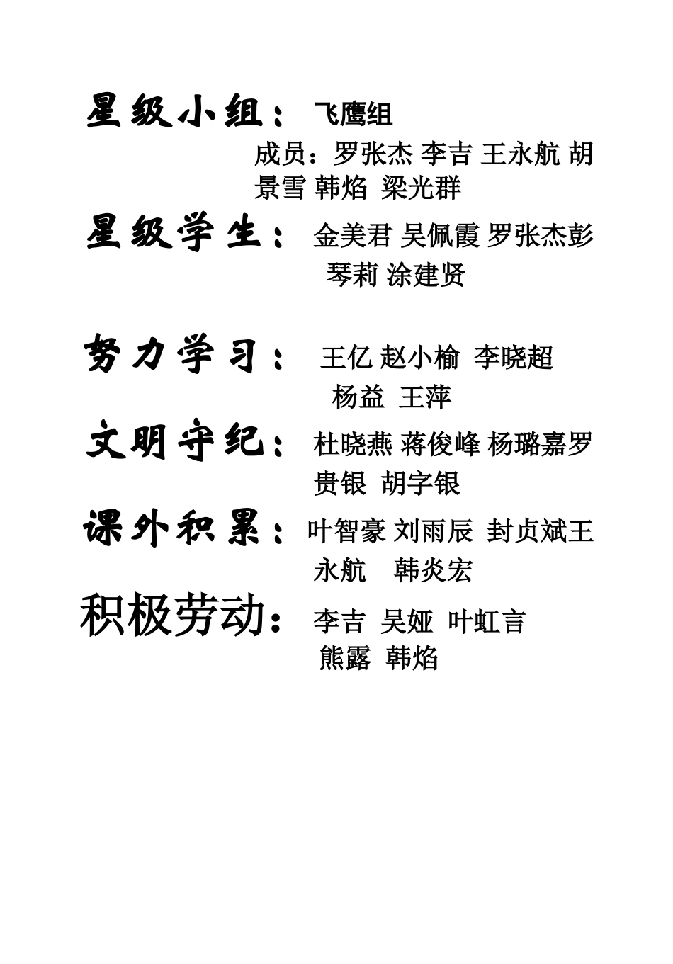 六一班11月份星级小组_第1页