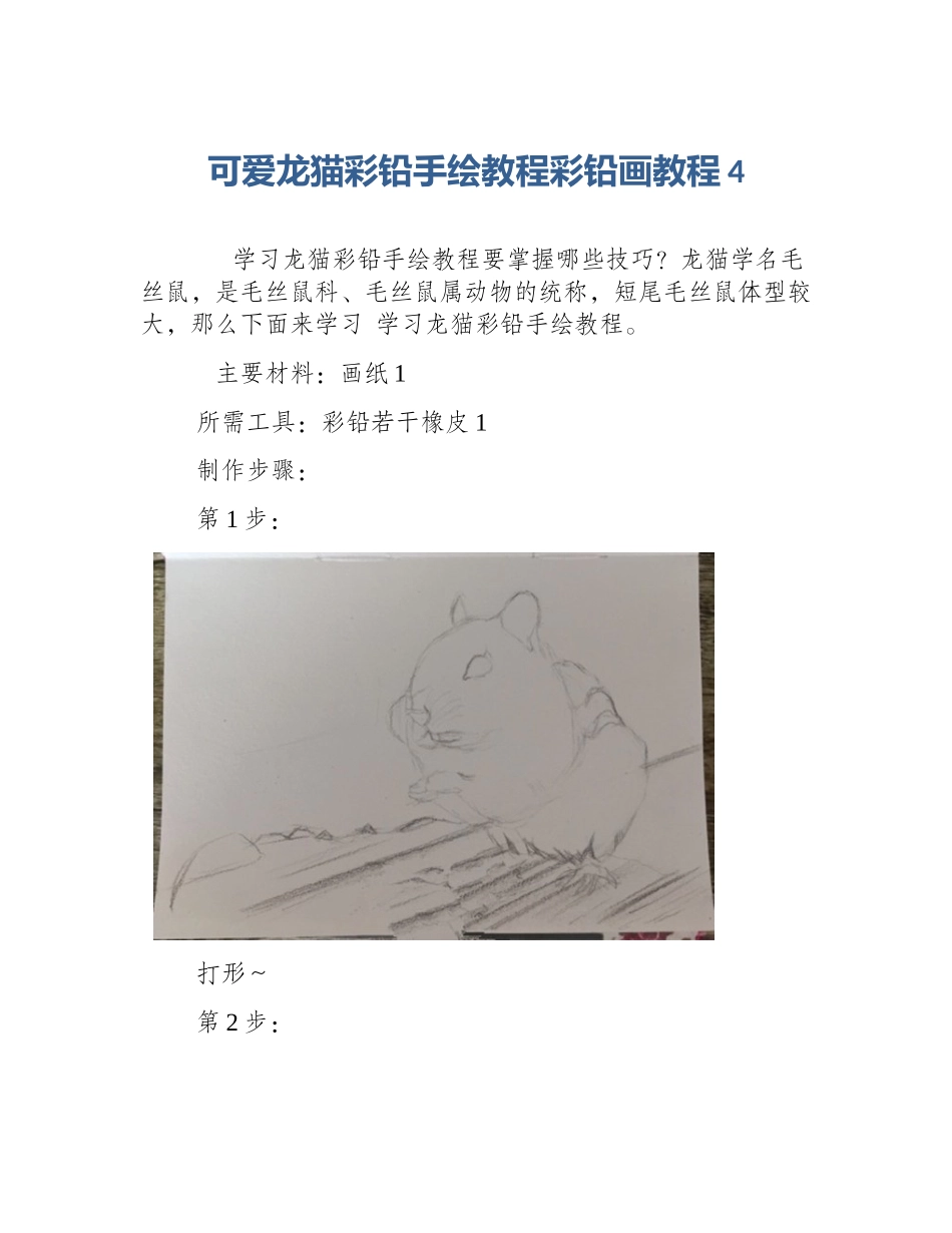 可爱龙猫彩铅手绘教程彩铅画教程4_第1页