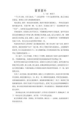 窗里窗外杨佳宁