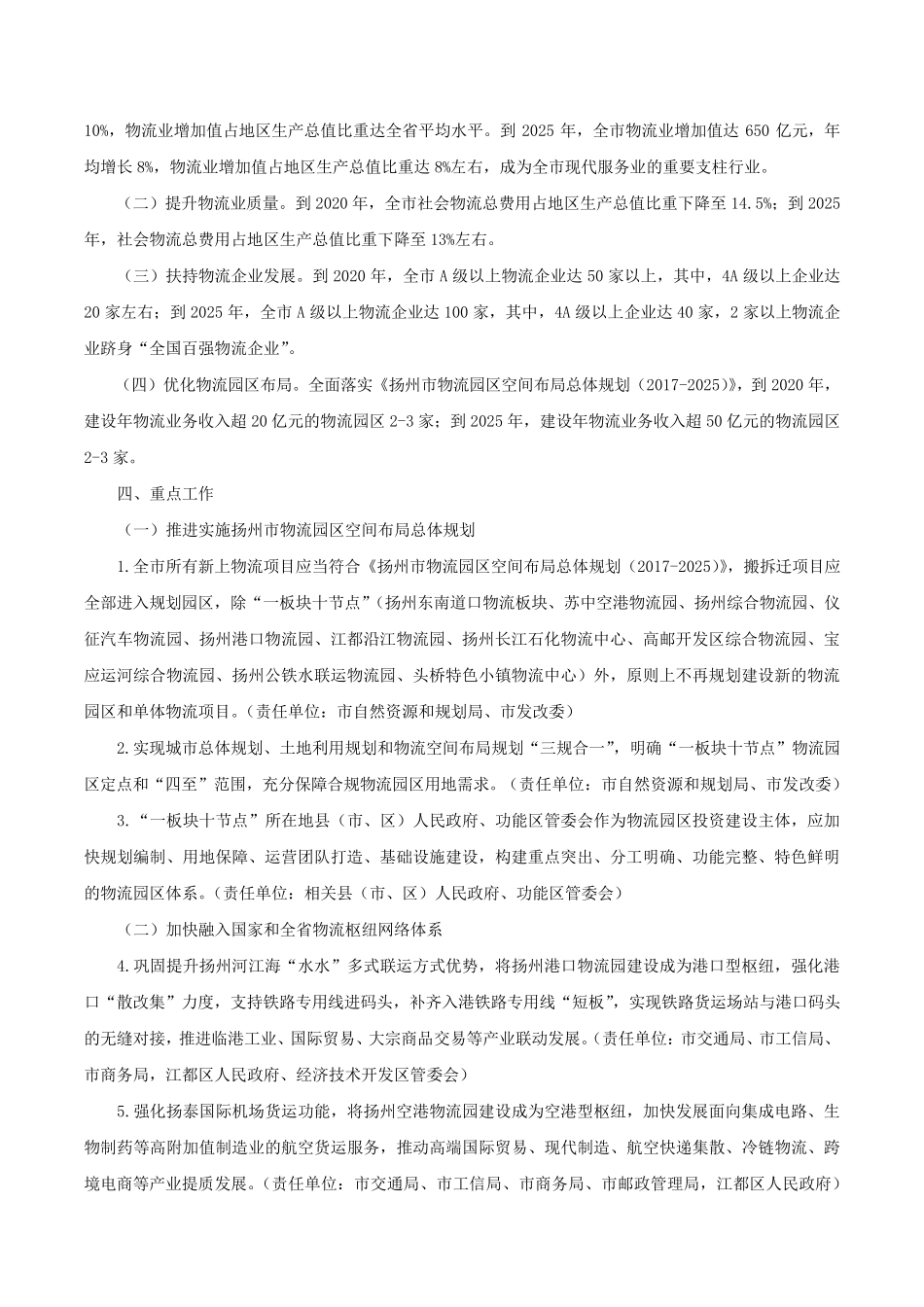 精品人民政府办公室关于扬州市现代物流业高质量发展的实施意见-扬府办发精品_第2页