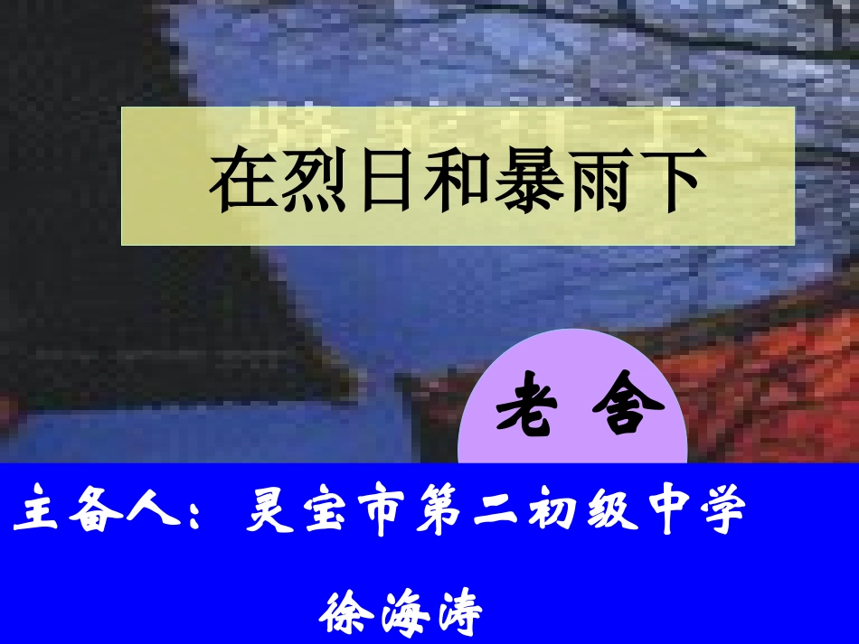 九年级《在烈日和暴雨下》课件_第2页
