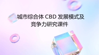 城市综合体CBD发展模式及竞争力研究课件