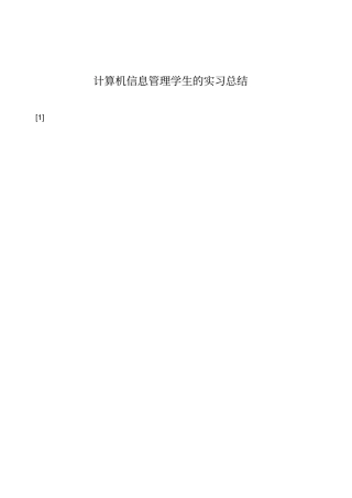 2019年计算机信息管理学生的实习总结
