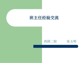 班主任经验交流PPT