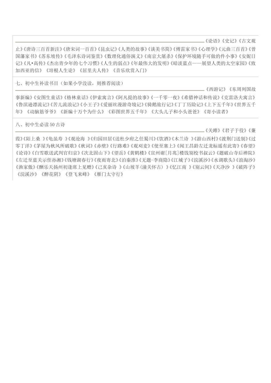 中学生必读书目_第2页