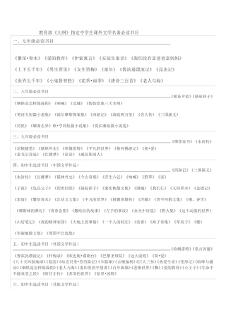 中学生必读书目