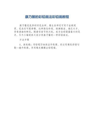 康乃馨的彩铅画法彩铅画教程