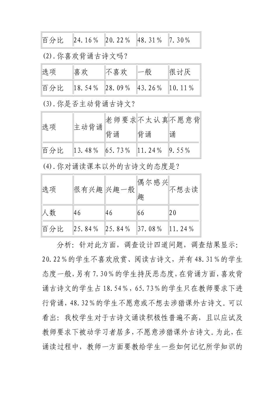 小学生经典诗文诵读情况调查报告_第2页