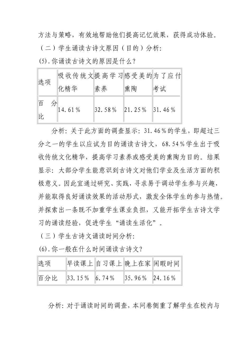 小学生经典诗文诵读情况调查报告_第3页