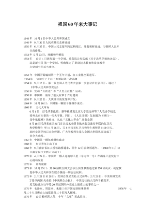 祖国60年来大事记