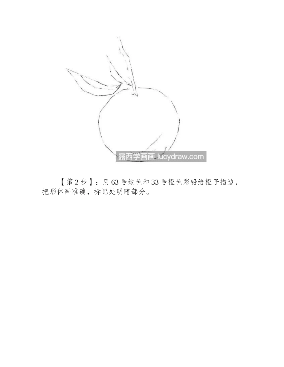 橘子怎么画_教你画一个酸爽的彩铅橘子彩铅画教程_第2页
