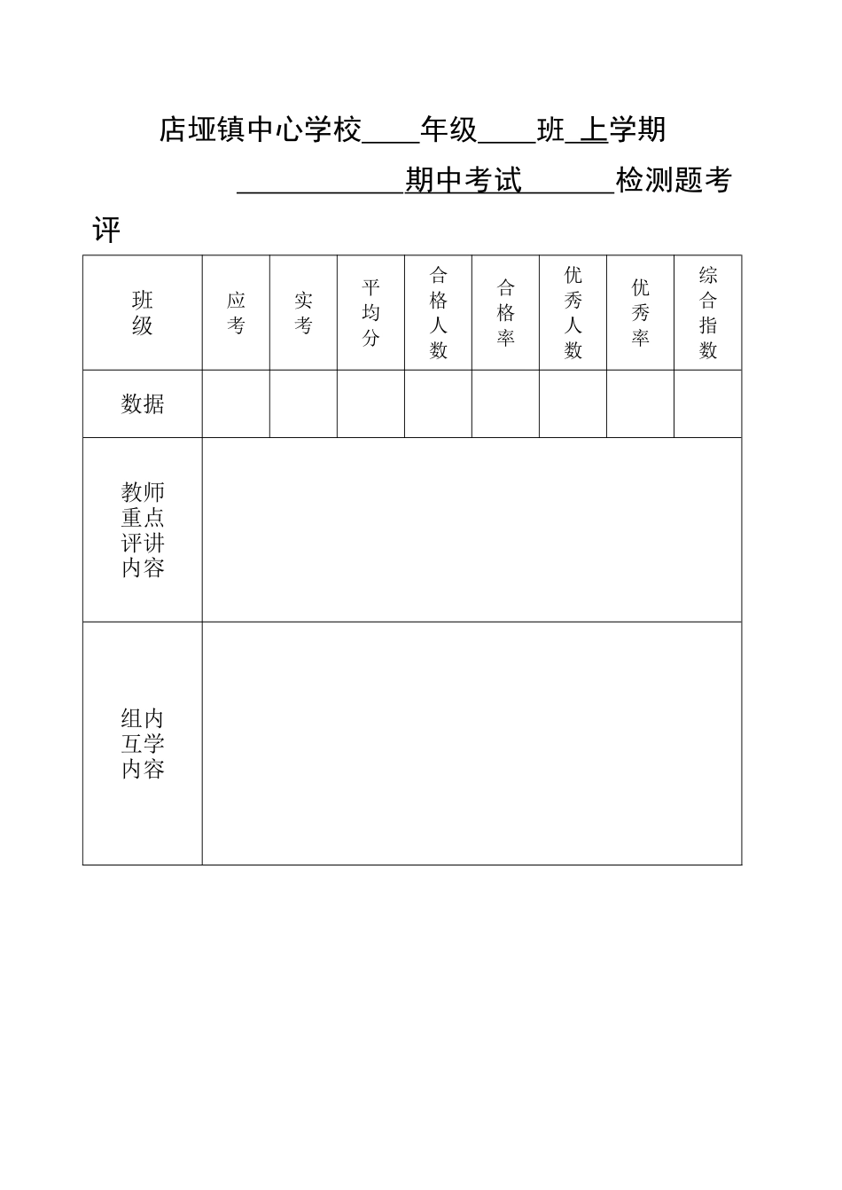 单元检测考评模板_第1页