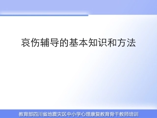 哀伤辅导的基本知识和方法资料