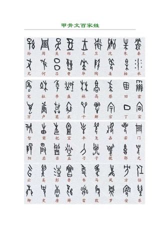 《甲骨文百家姓》