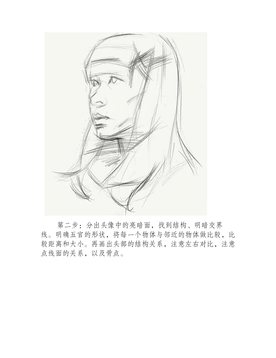 女青年头像素描画法教程素描教程_第2页