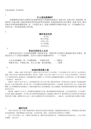 弘扬民族精神-手抄报资料