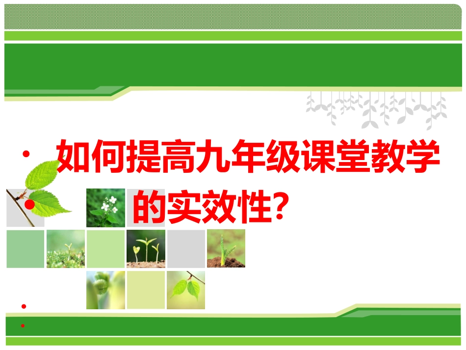 如何提高九年级课堂教学的实效性？_第1页