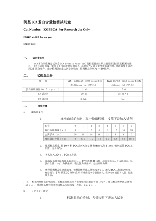 BCA蛋白定量