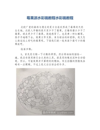莓果派水彩画教程水彩画教程