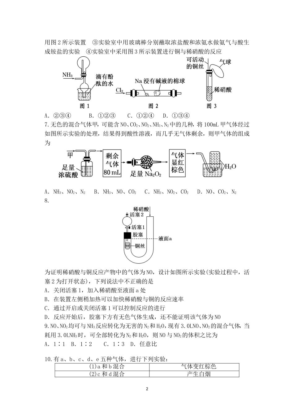 专题六氮及其化合物_第2页