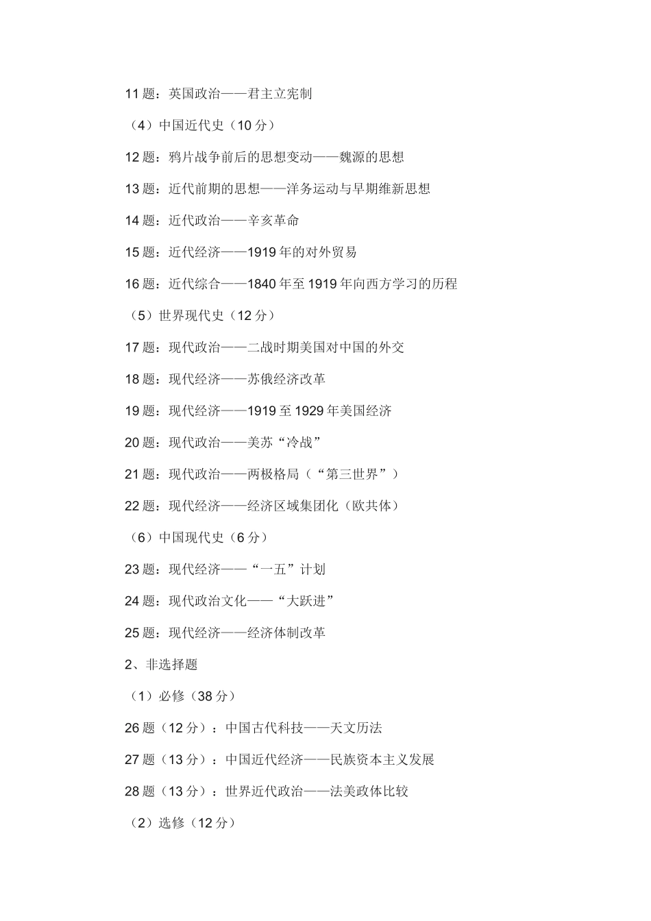 2013年高考历史试题（海南卷）分析_第2页