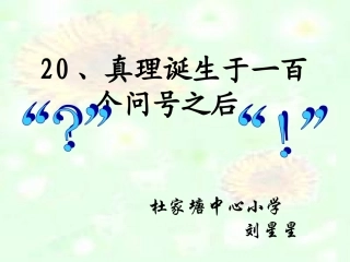 真理诞生于一百个问号之后01