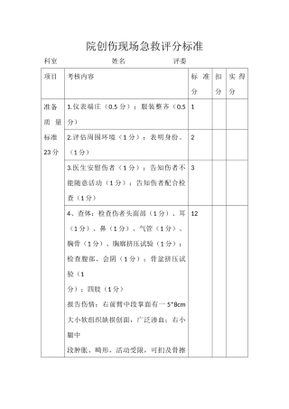 创伤急救考核细则