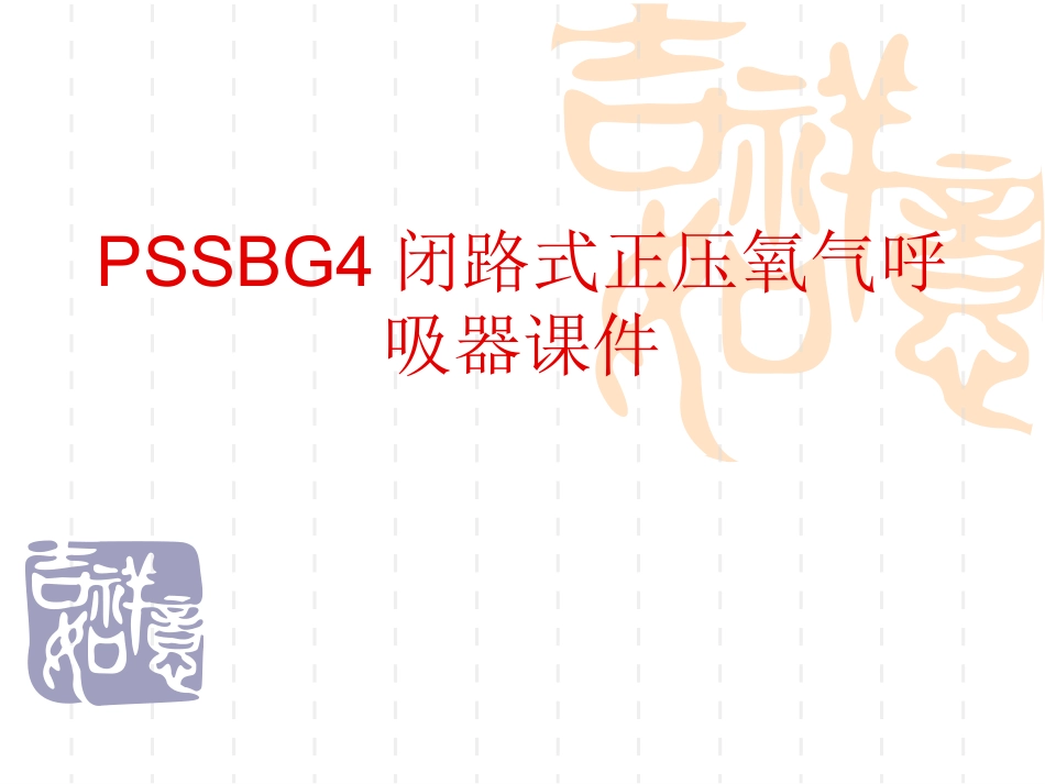 PSSBG4德国正压氧气呼吸器讲义(精)_第1页