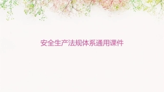 安全生产法规体系通用课件