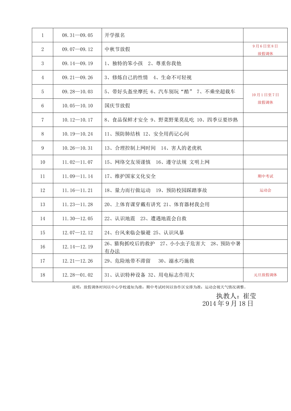 七上生命安全教育教学计划_第2页