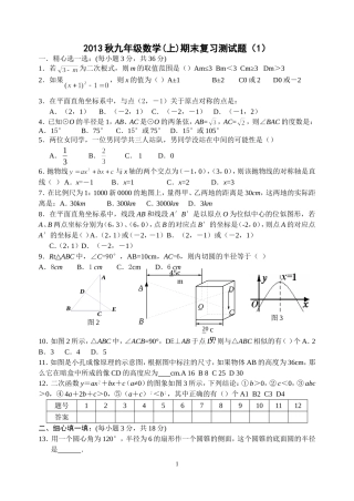 2013秋期末测试题1（余全新）