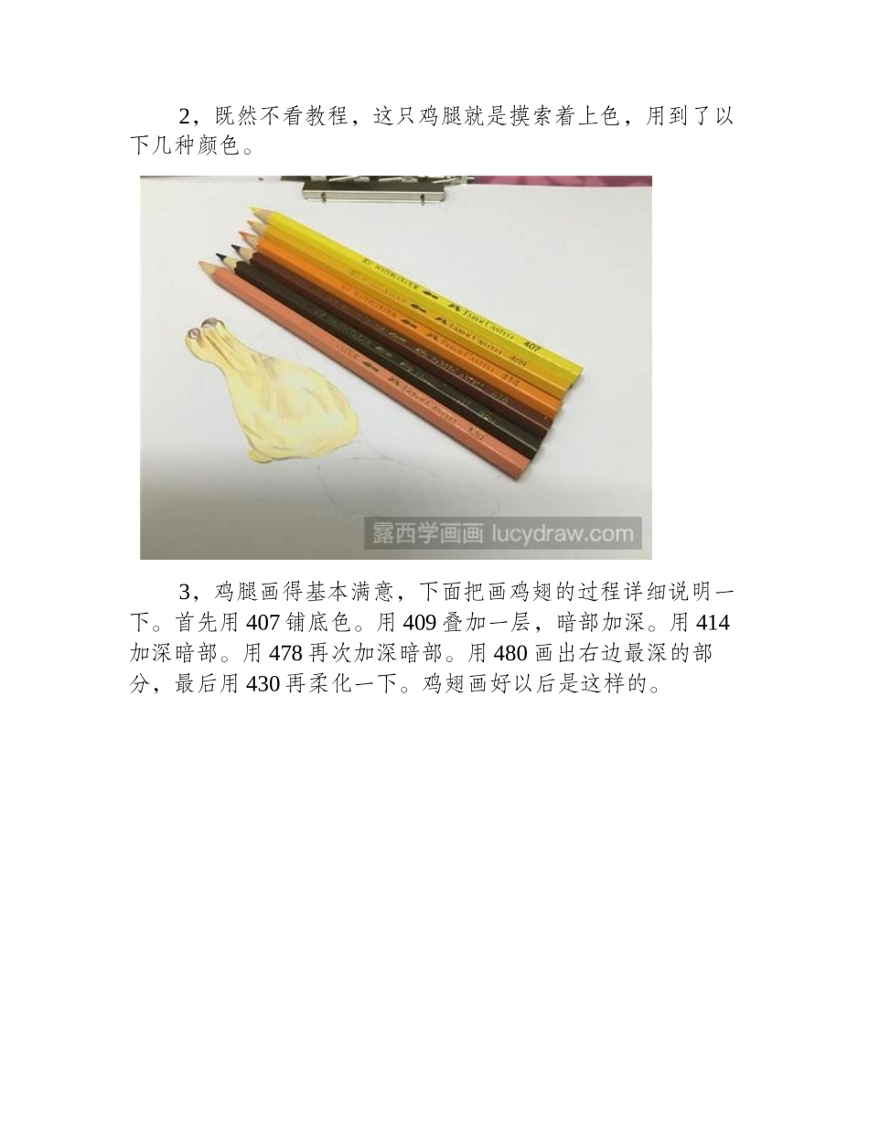 烤鸡彩铅画教程彩铅画教程1_第2页