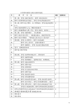 新人音版小学四年级下册音乐教案全册