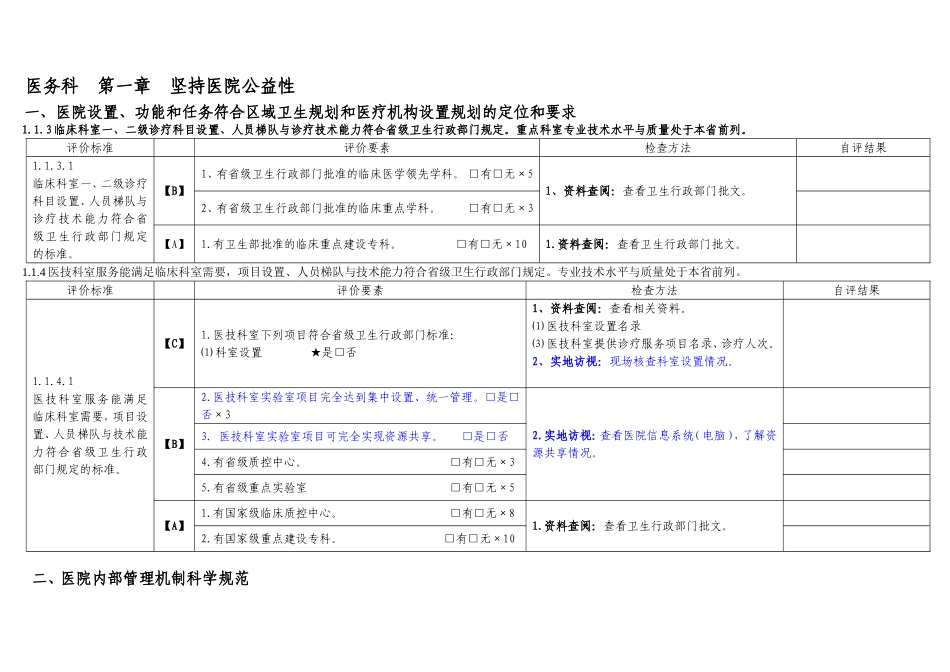 三级医院评审医务科负责部分_第1页
