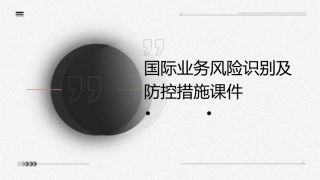 国际业务风险识别及防控措施课件