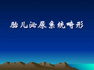 胎儿泌尿系统畸形