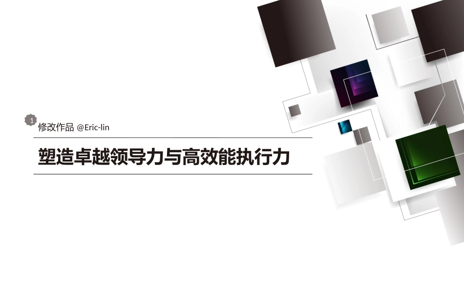 塑造卓越领导力与高效能执行力_第1页