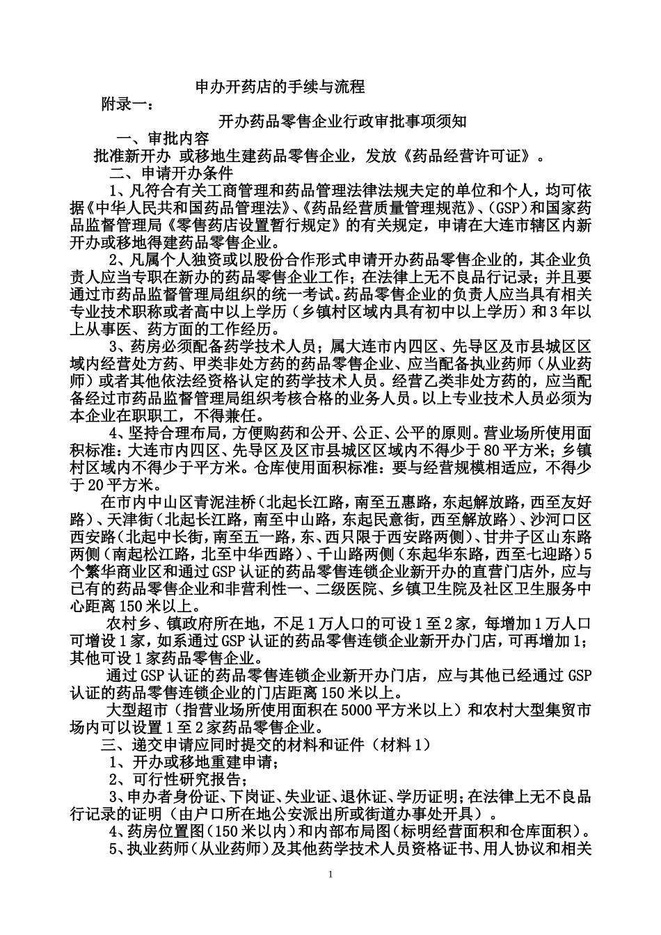 申办开药店的手续与流程_第1页