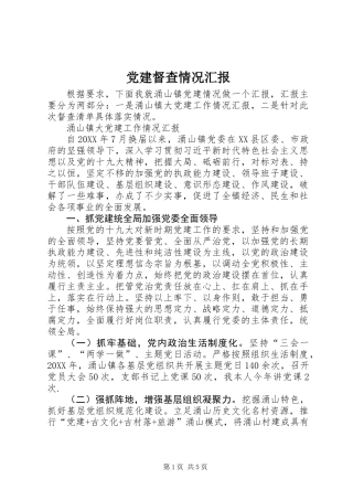 党建督查情况汇报