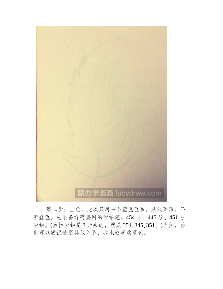 蓝色羽毛彩铅画教程彩铅画教程1_第2页