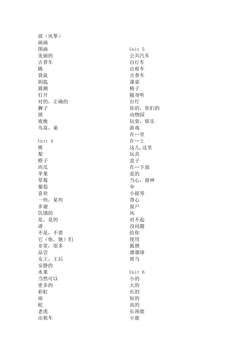 PEP小学三年级英语下册单词表1_第2页