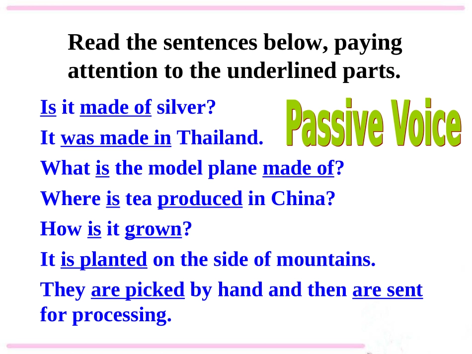 [中学联盟]湖北省武汉为明实验学校九年级英语Unit5WhataretheshirtsmadeofGrammarFocus课件 (2)_第2页