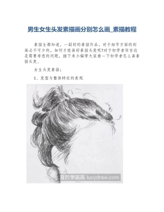 男生女生头发素描画分别怎么画_素描教程
