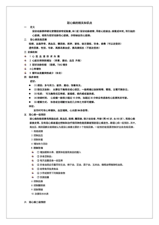 冠心病的相关知识点